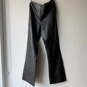 Vintage 100% Leather Pants Black Bootcut Lined 8 Anonymous John Carlisle luxury